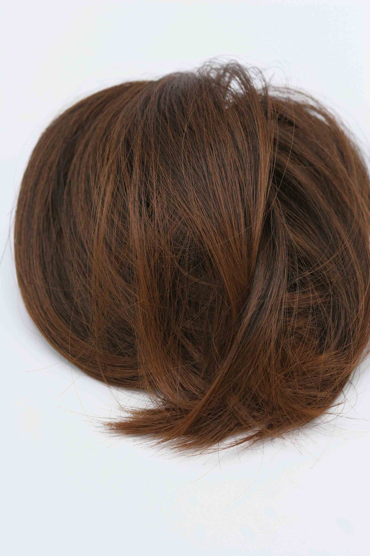 Auburn Hair Bun Hairpiece Extension Dark Brown Mix  Color #30T4