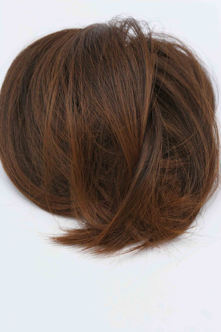 Auburn Hair Bun Hairpiece Extension Dark Brown Mix  Color #30T4