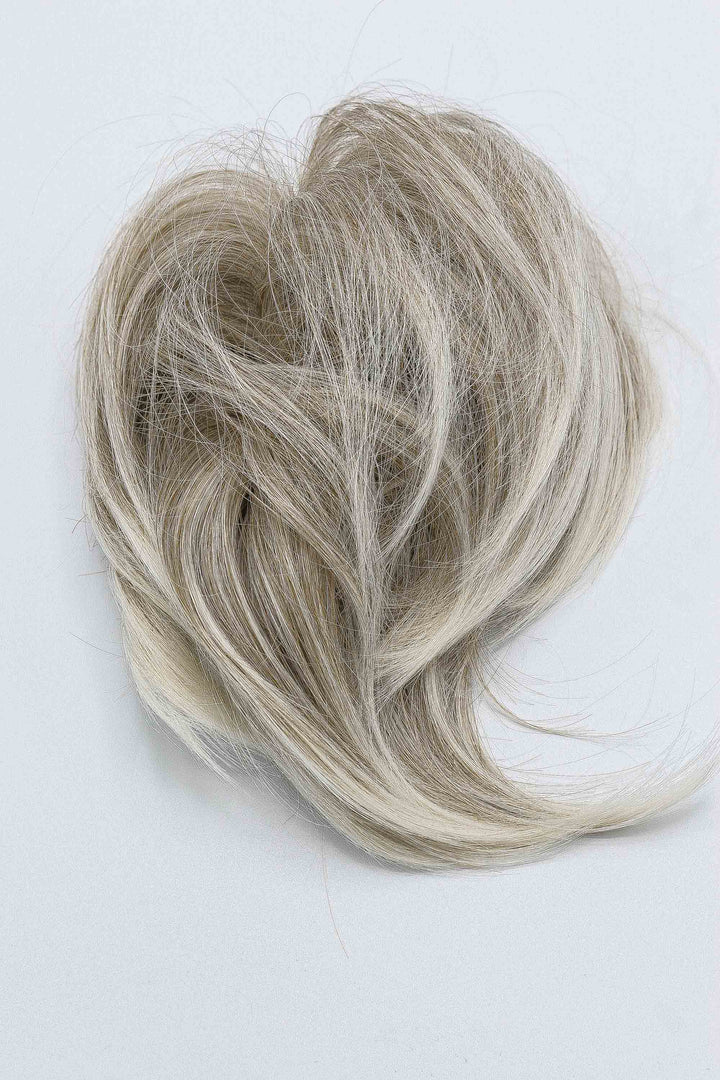 grey messy bun hair piece