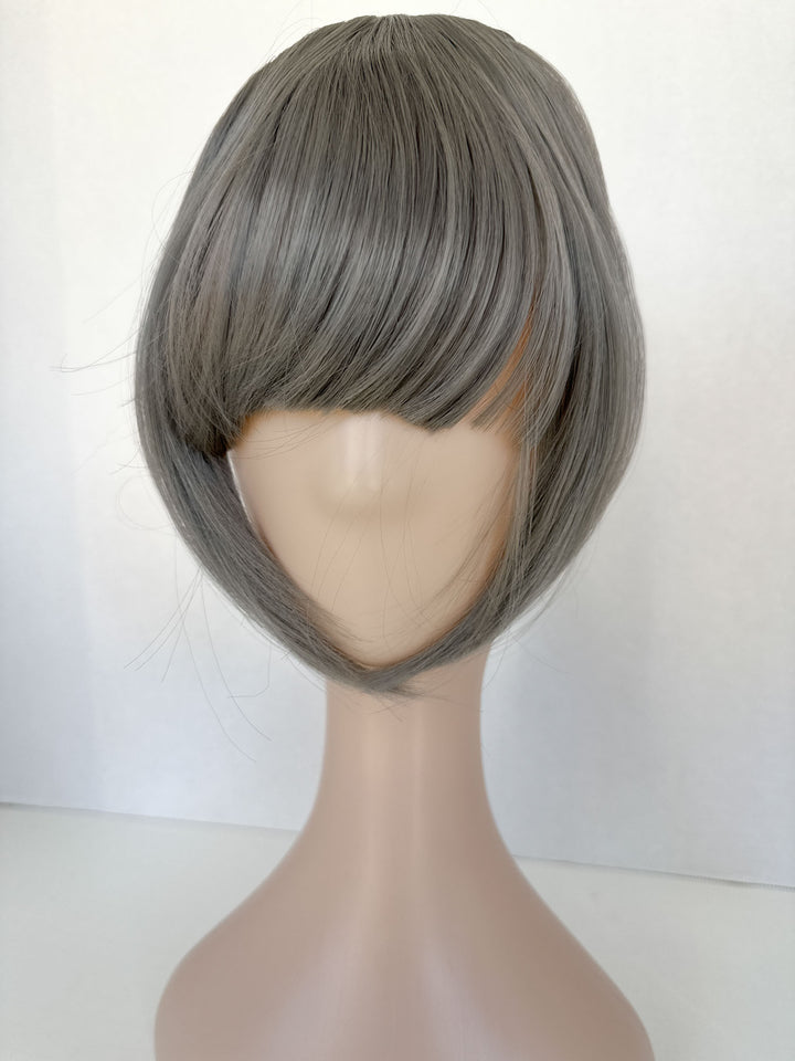 Straight Clip in Bangs for Grey Hair