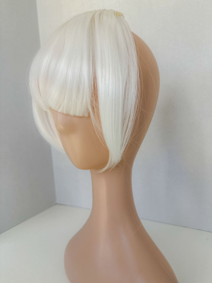 White Clip in Bangs|Clip in Bang White Hair
