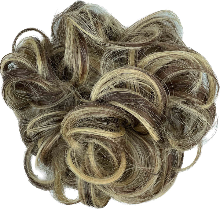 blonde mix brown hair bun#color_mix-walnut-brown