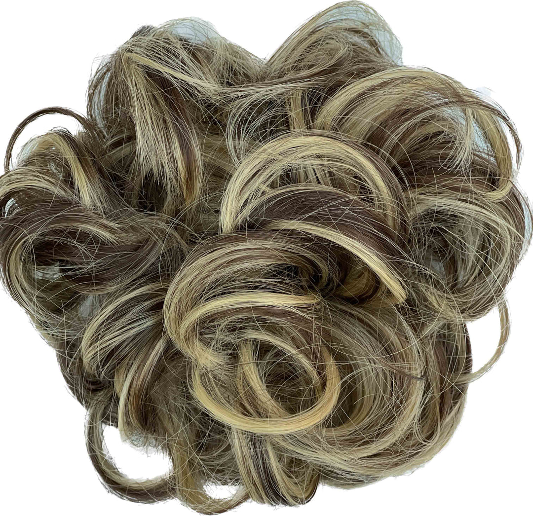 blonde mix brown hair bun#color_mix-walnut-brown