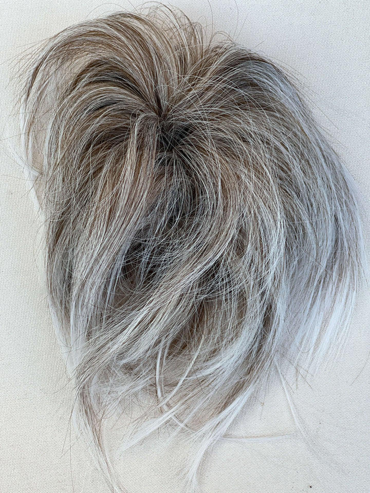 Messy Bun Straight Mix Grey Hair Scrunchie Bun Hairpiece