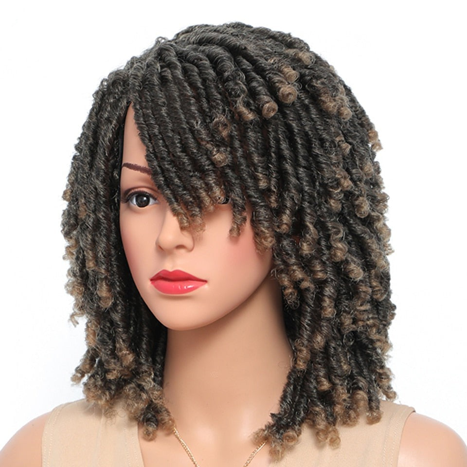 Brown Dreadlocks Wig, Braided Wigs for Women Braided Twist Hair Short Wigs