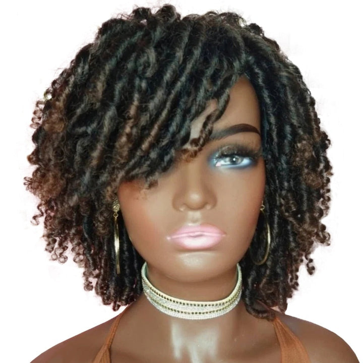 short dreadlock wig ombre color