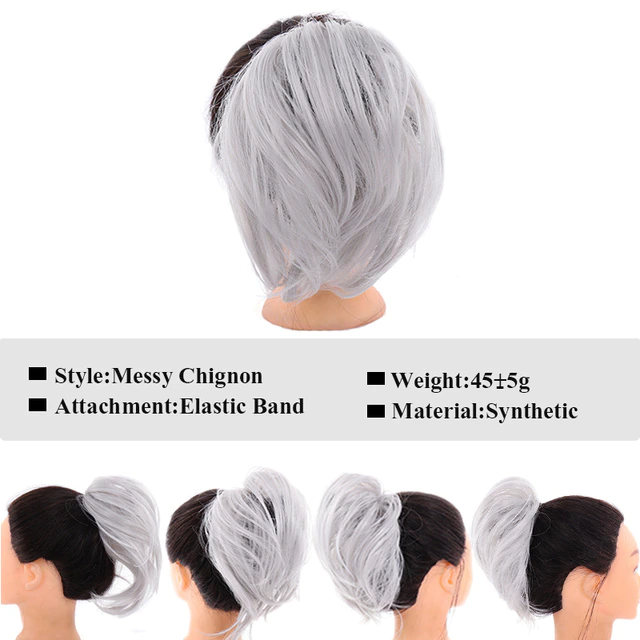 Straight Hair Chignon Scrunchy Wrap Updo