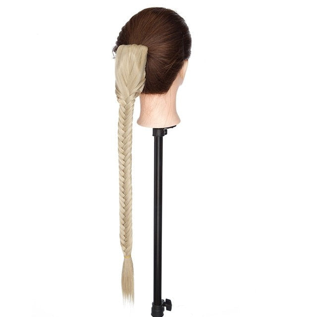 Claw Clip Fishtail Braid Ponytail Hair Extension Long  Hair 21"