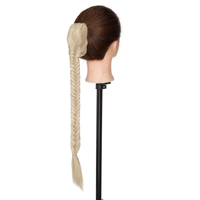 Claw Clip Fishtail Braid Ponytail Hair Extension Long  Hair 21"