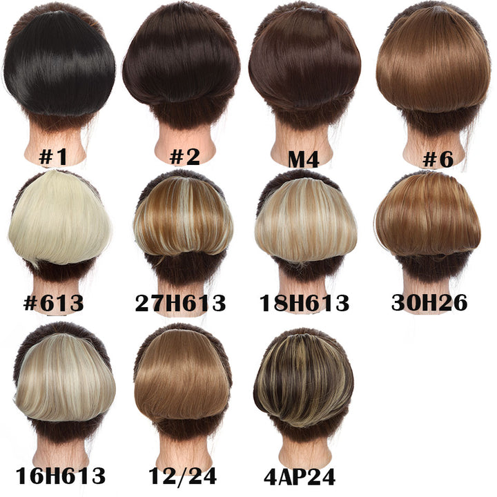 Straight Scrunchies Hair Bun Hepburn Style Updo Drawstring Ponytail Hair Extension