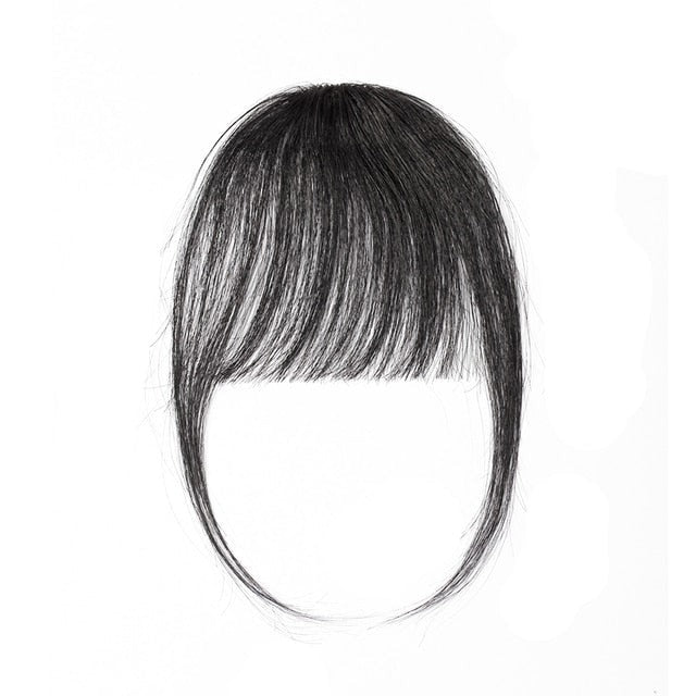 clip in bangs human hair#color_black