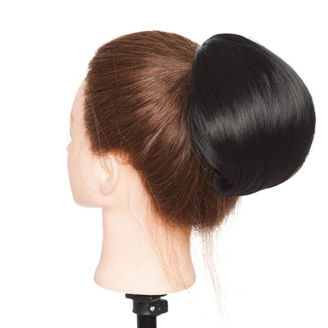 Straight Scrunchies Hair Bun Hepburn Style Updo Drawstring Ponytail Hair Extension