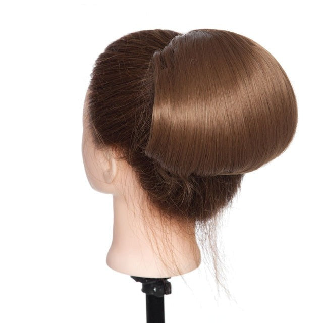 Straight Scrunchies Hair Bun Hepburn Style Updo Drawstring Ponytail Hair Extension