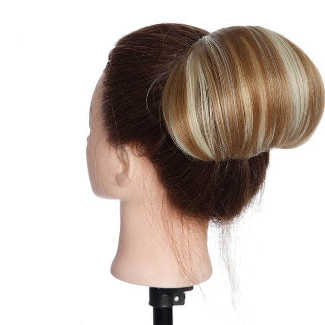Straight Scrunchies Hair Bun Hepburn Style Updo Drawstring Ponytail Hair Extension