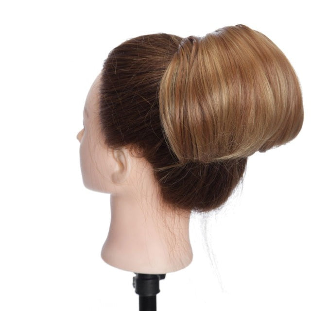 Straight Scrunchies Hair Bun Hepburn Style Updo Drawstring Ponytail Hair Extension