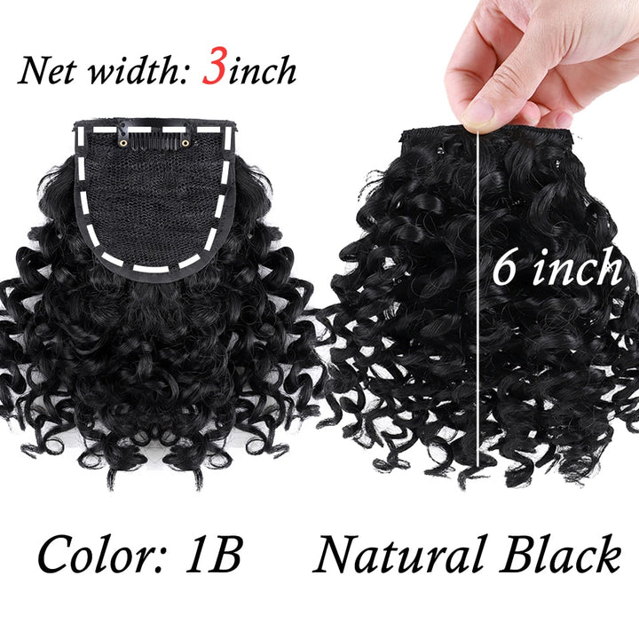 curly clip on bangs