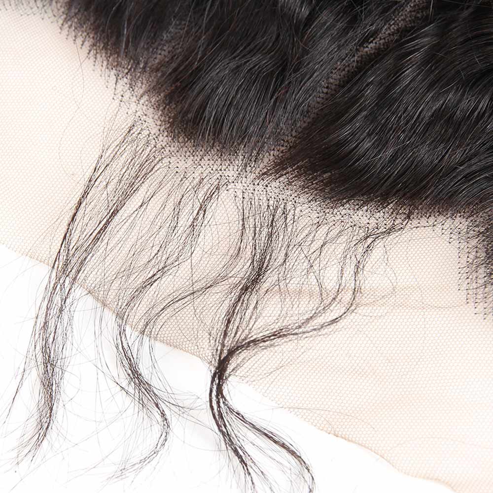 HD Lace Frontal Straight Transparent Closure 100% Virgin Human Hair Pre Plucked Hairline