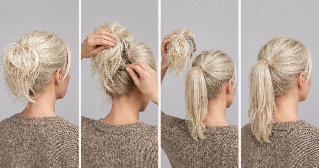 How to remove a messy bun hair piece without snagging your hair