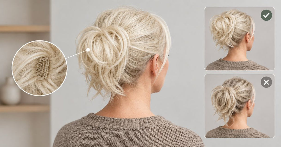 How to stop a messy bun hairpiece slipping on thin hair