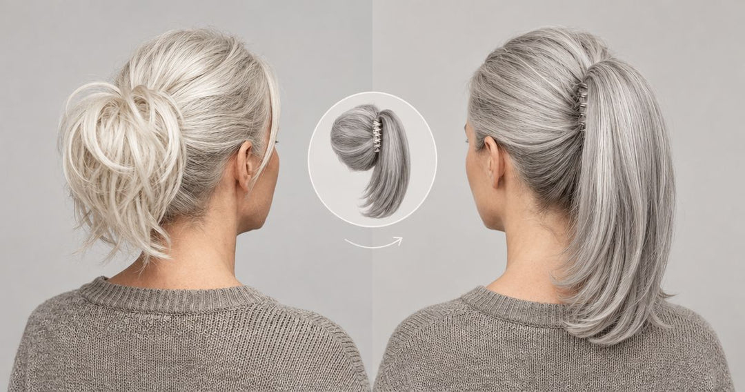 Can you match a grey ponytail extension to new silver roots?