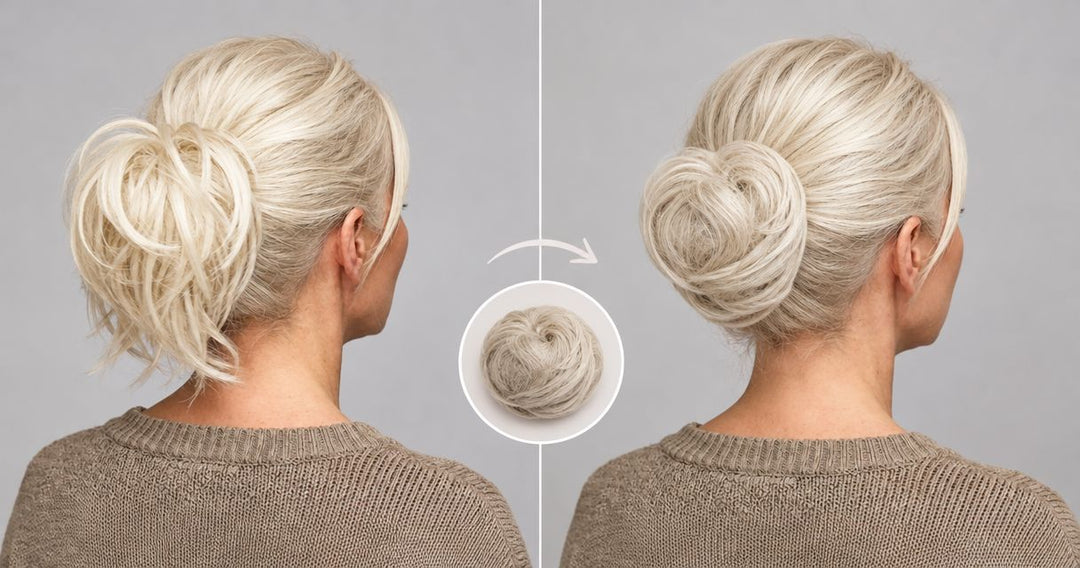 Why do fake hair buns look too bulky, and how can you fix it?