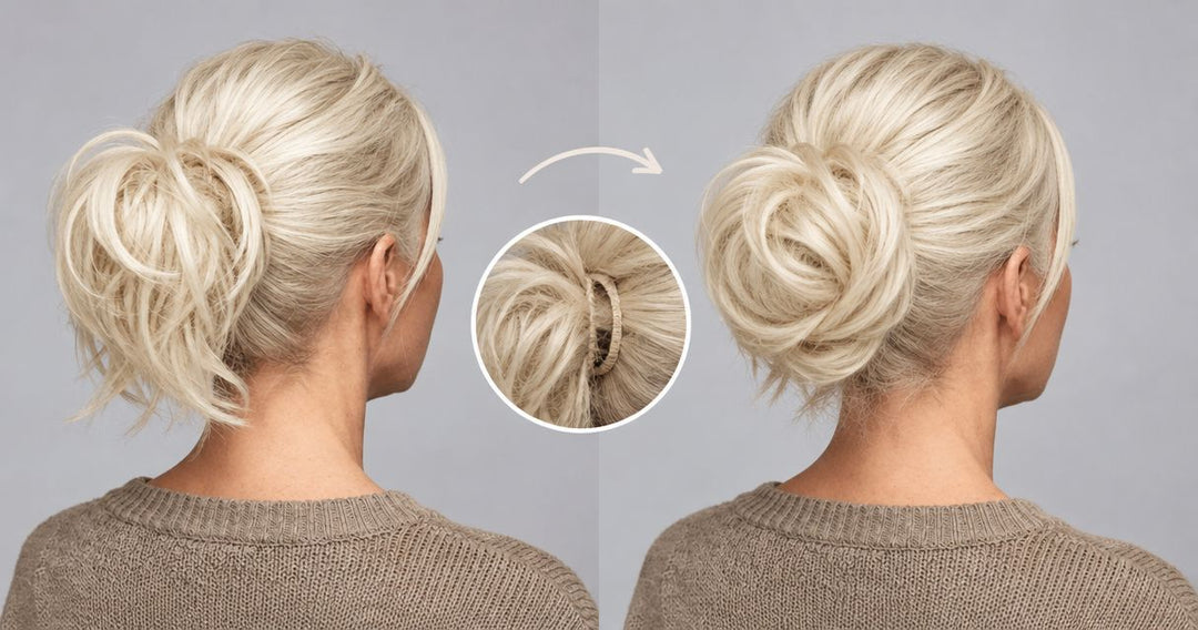 How to hide the band of a messy bun hair extension