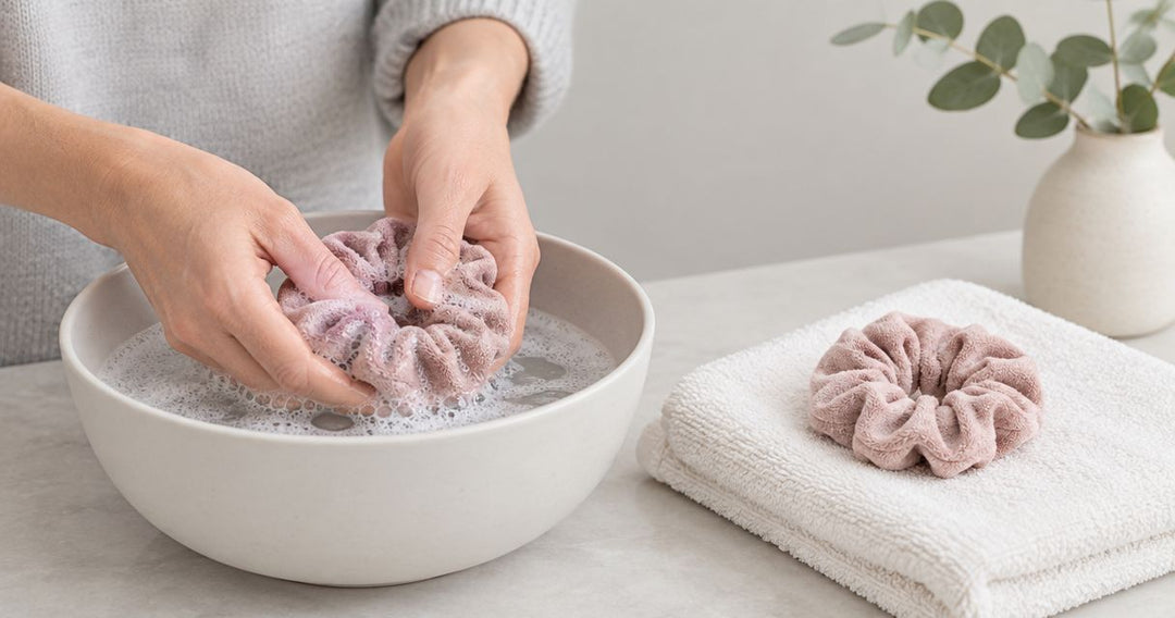 How to wash a messy bun scrunchie and dry it without tangles