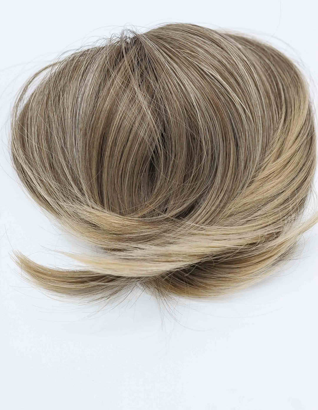 Hair Bun Hairpiece Straight Hair Brown with Blonde Color #18T10