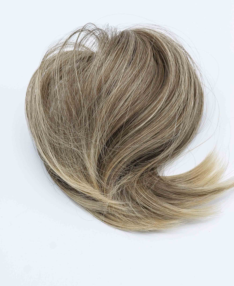Hair Bun Hairpiece Straight Hair Brown with Blonde Color