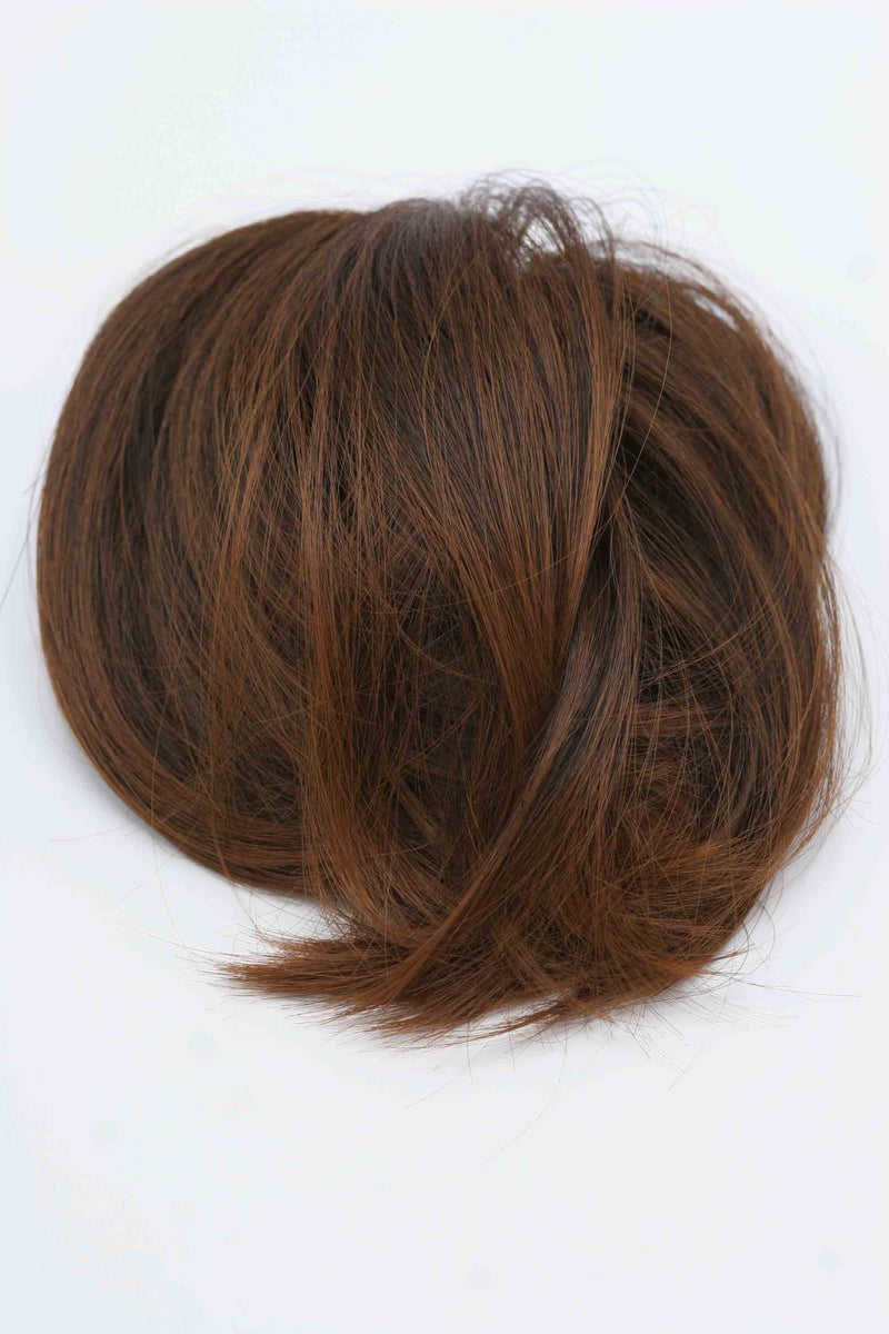 Auburn Hair Bun Hairpiece Extension Dark Brown Mix  Color
