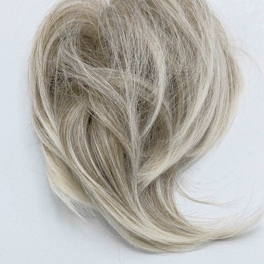 grey messy bun hair piece