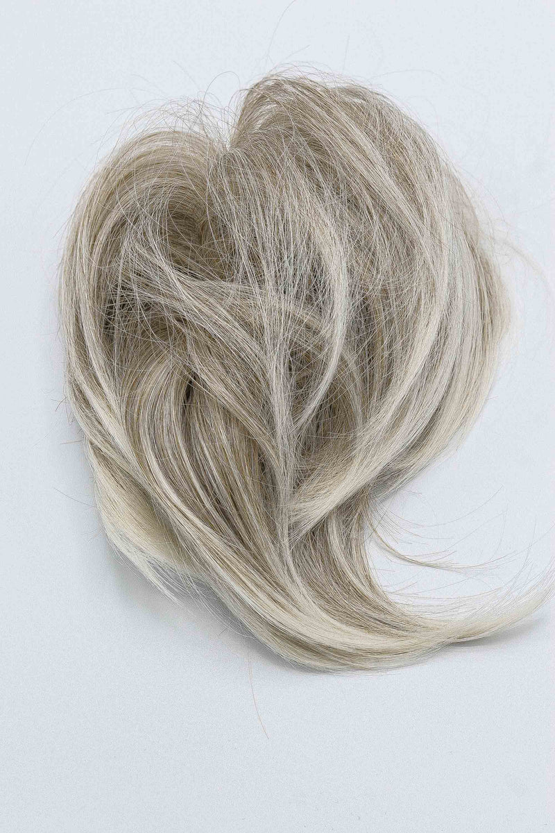 grey messy bun hair piece