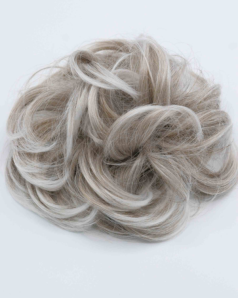 grey messy bun hair piece