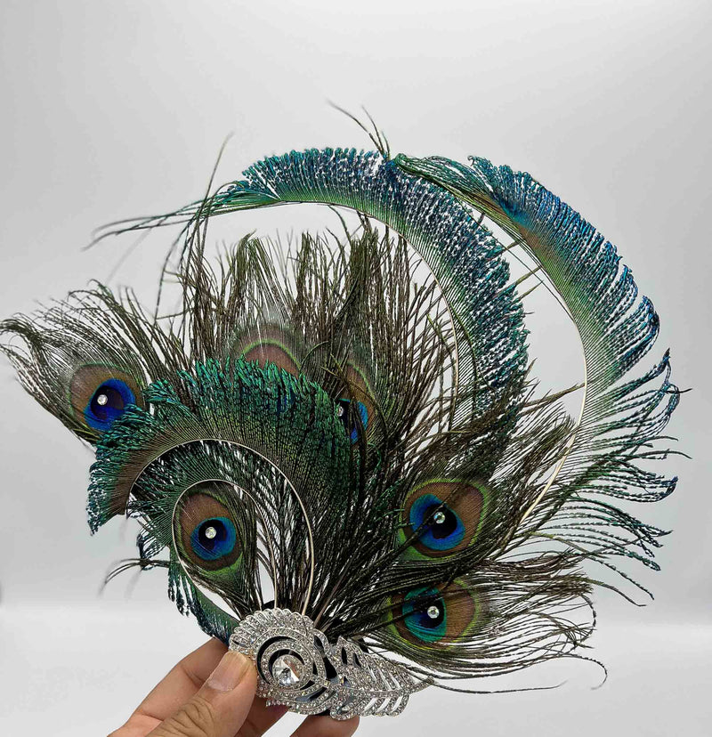 Peacock Feather Hair Clip Fascinator Wedding Party Hairpin