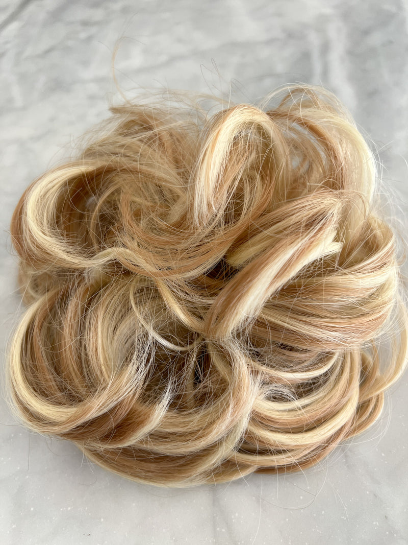 blonde bun hair piece