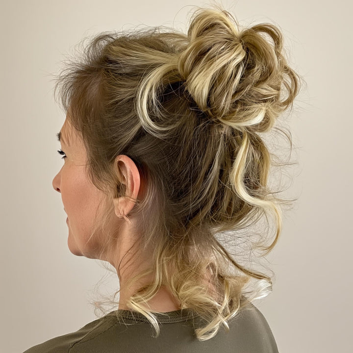 brown blonde hair bun#color_light-brownish-blonde
