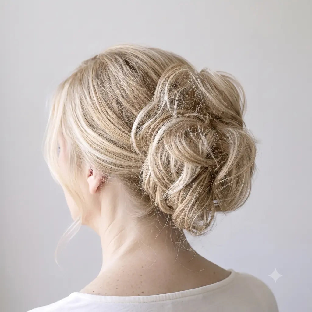 clip in ponytail messy bun