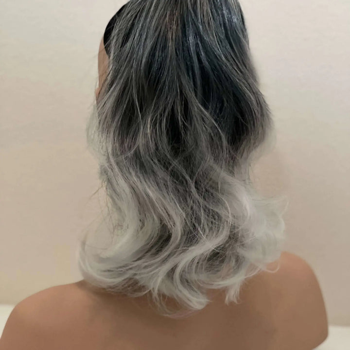 Salt and Pepper Ponytail Extension Silver Grey Hair