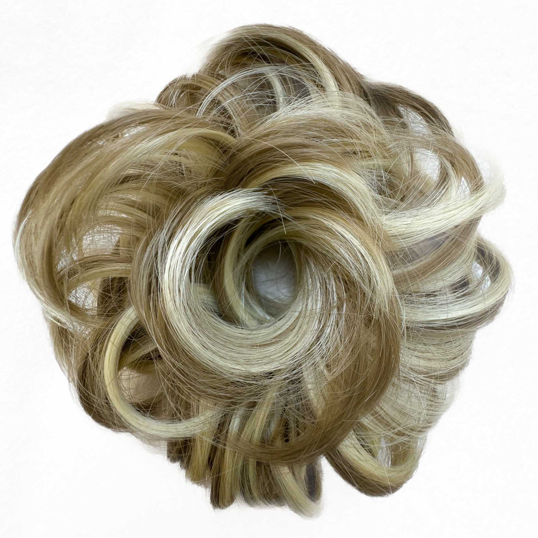 real hair messy bun scrunchie#color_Light-Brownish-Blonde