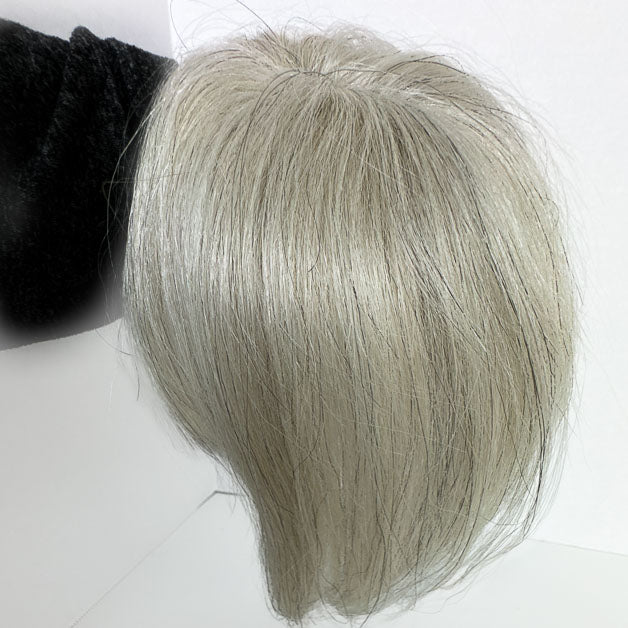 Mini Hair Topper Silver Grey White Hair