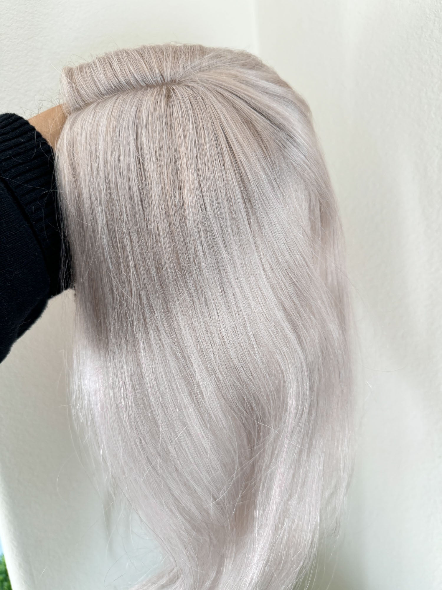 Blonde Grey Hair Topper Silver Blonde Hair Topper Apexhairs   Apex Tess Grey Topper 14 