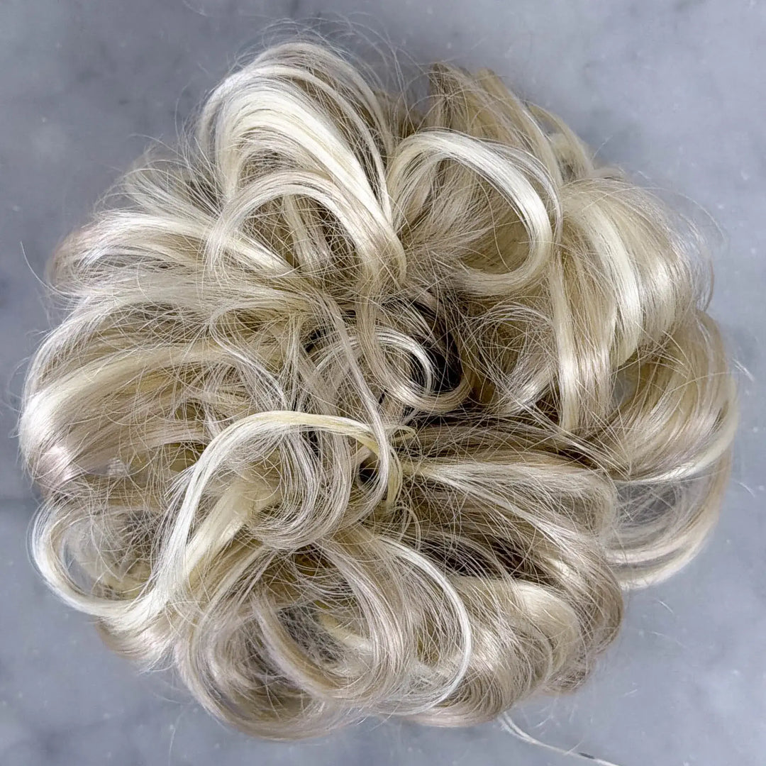 ginger blonde bun #color_honey-blonde-mix-bleach-blonde