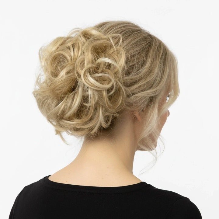bun extensions#color_golden-blonde-mix-bleach-blonde