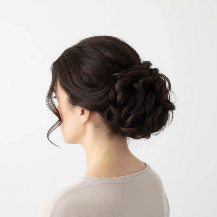 dark auburn hair bun#color_dark-auburn