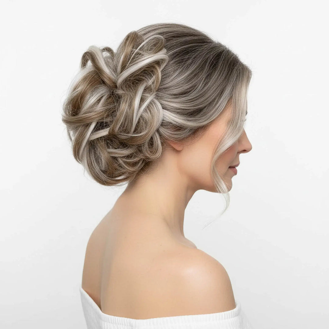 blonde hair buns#color_brown-mix-light-blonde