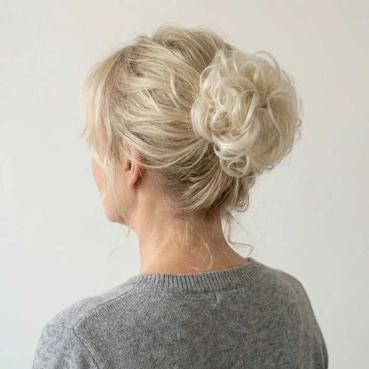 white blonde messy bun hair piece#color_platinum-blonde