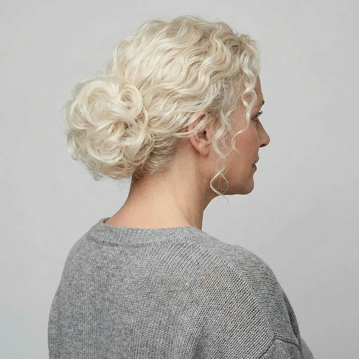 white blonde messy bun hair piece#color_platinum-blonde