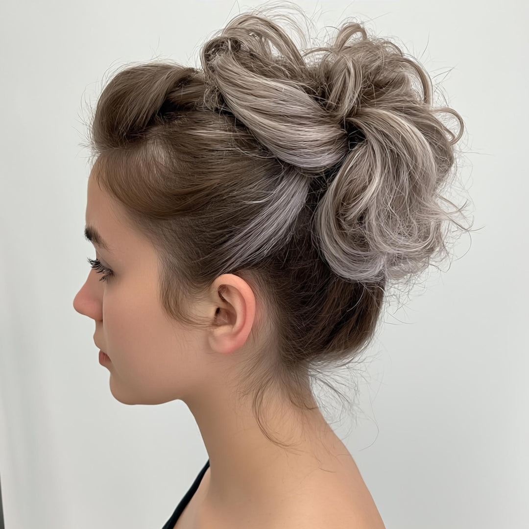 messy bun brown grey-3#color_blonde-mix-grey-hair