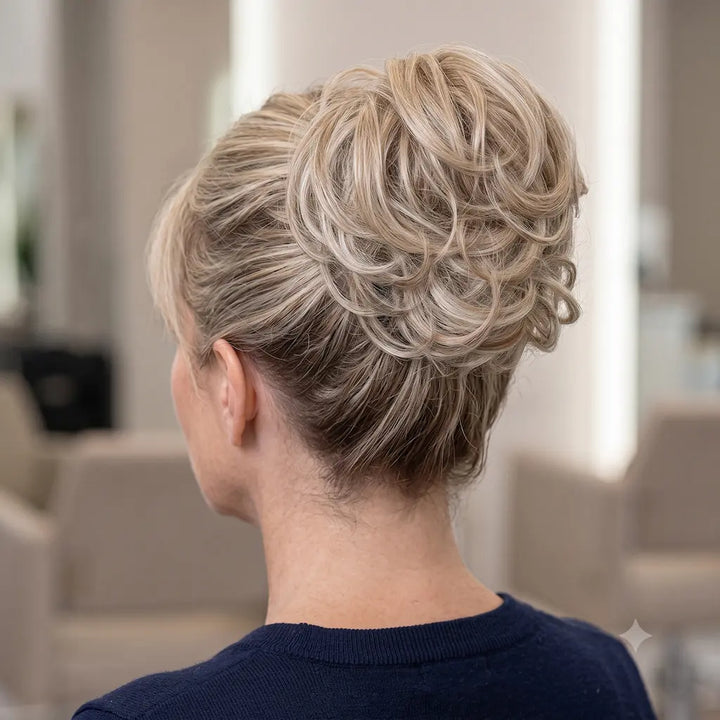 clip in ponytail messy bun