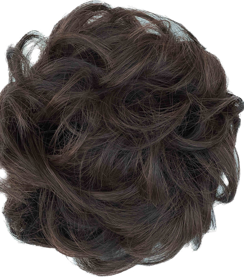 brown curly hair bun